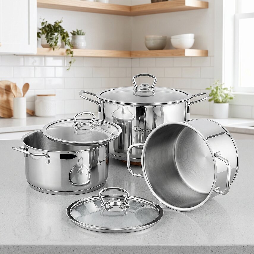 İnci Derin Tencere Set (Cam Kapak) - 2